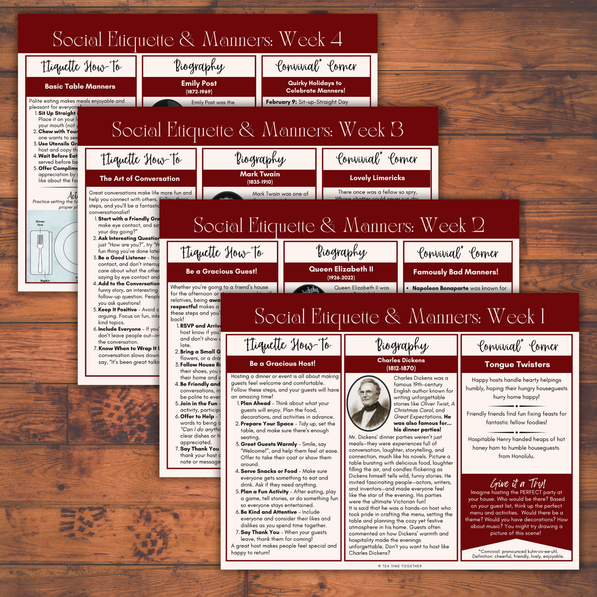 Etiquette & Manners Tea Time Guide
