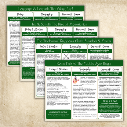 SMALL CO-OP/Group Bundle: Middle Ages History Full Set -24 Weeks (for 5 or fewer families)