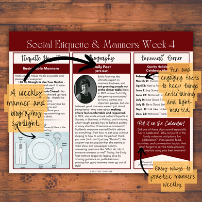 Etiquette & Manners Tea Time Guide
